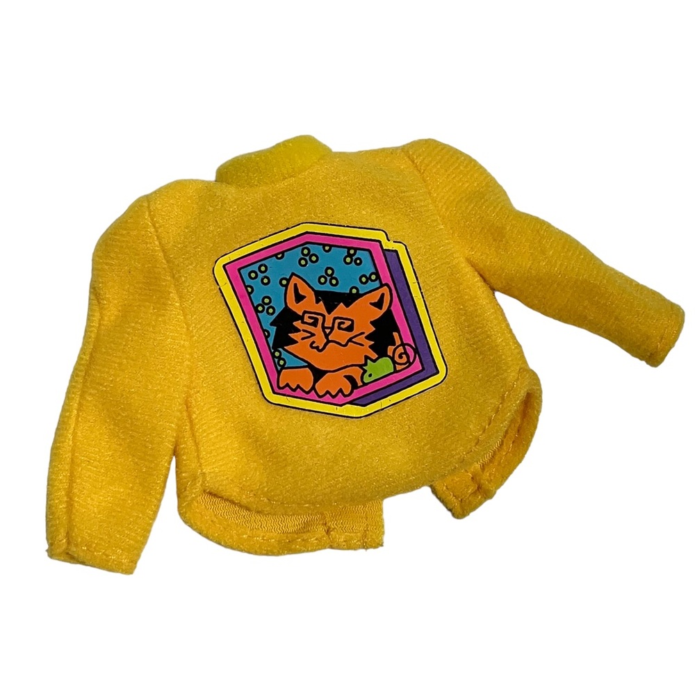 Barbie Vintage 1991 Skipper Pet Pals Fashions Yellow Cat Sweater